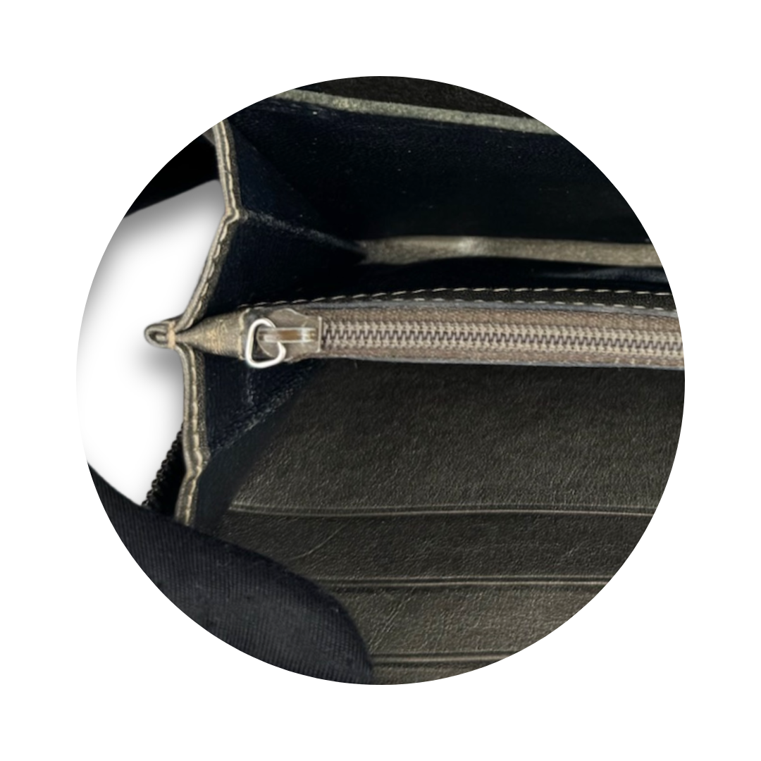 Gucci Metallic Bronze Imprimé Zipper Wallet
