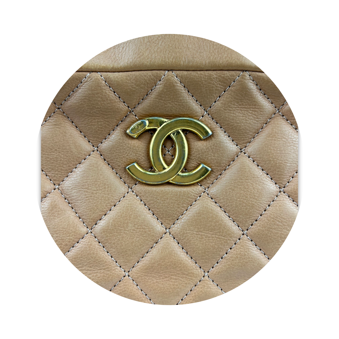 Chanel Brown Quilted Camera Bag