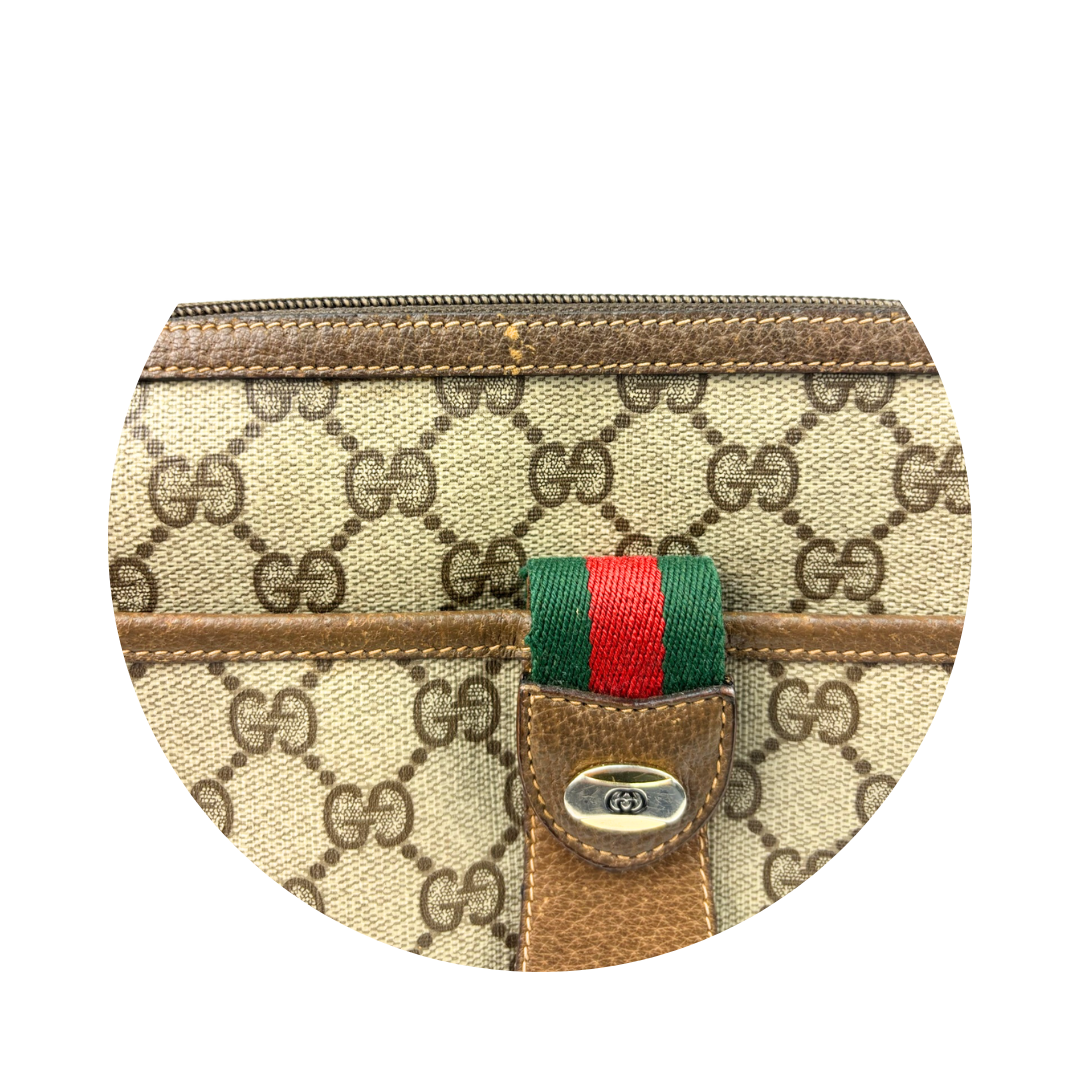Gucci GG Brown Halfmoon Crossbody