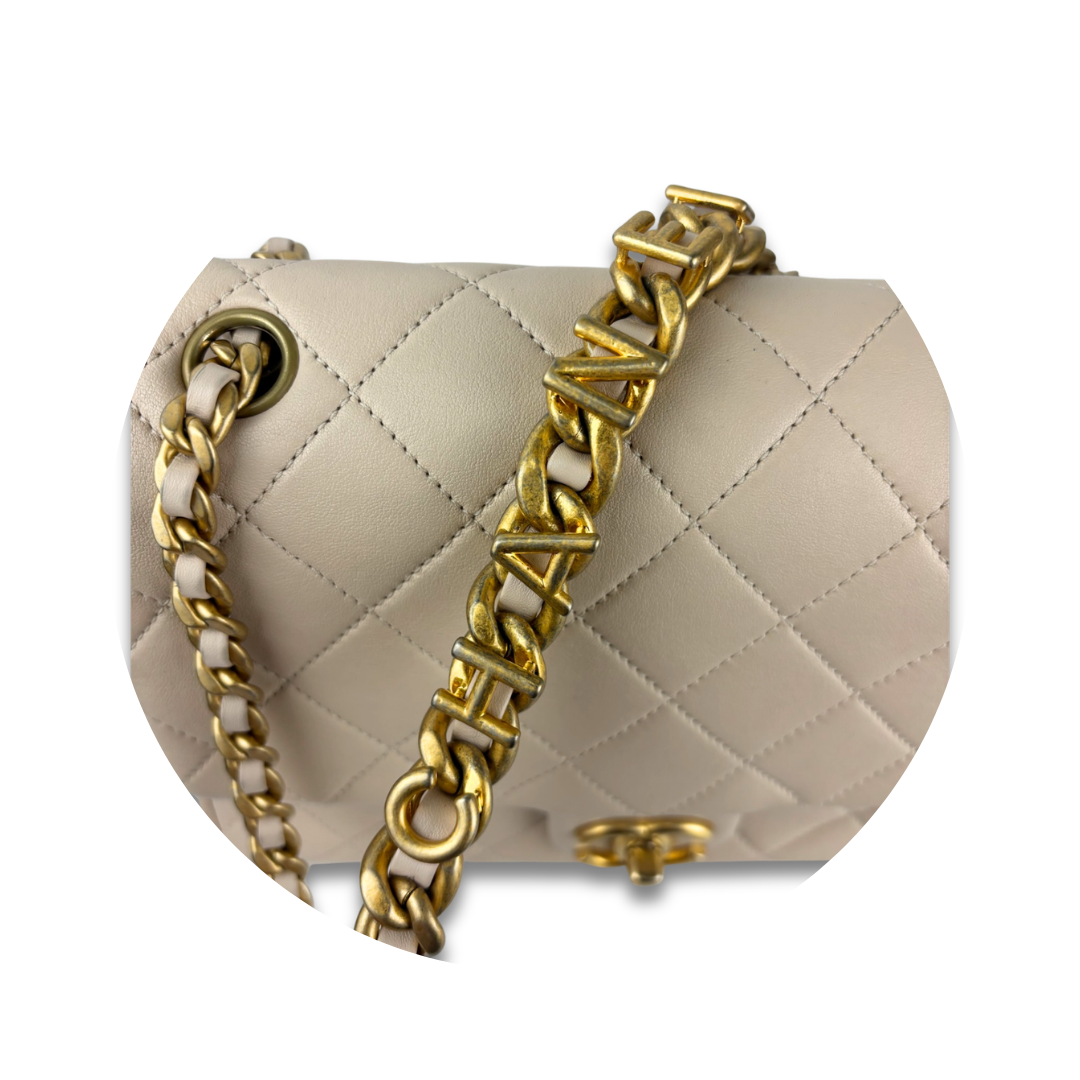 Chanel Beige Classic Square Single Flap