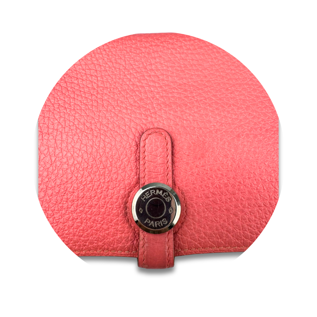 Hermès Clemence Dogon Duo Wallet Rose Jaipur