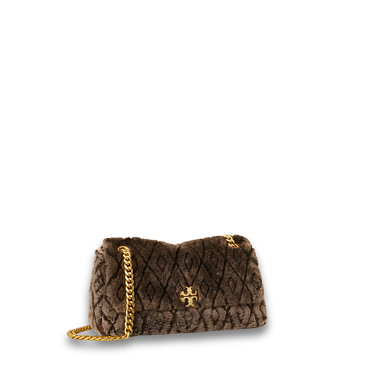 Tory Burch Charlie Quilted Shearling Small Shoulder Bag