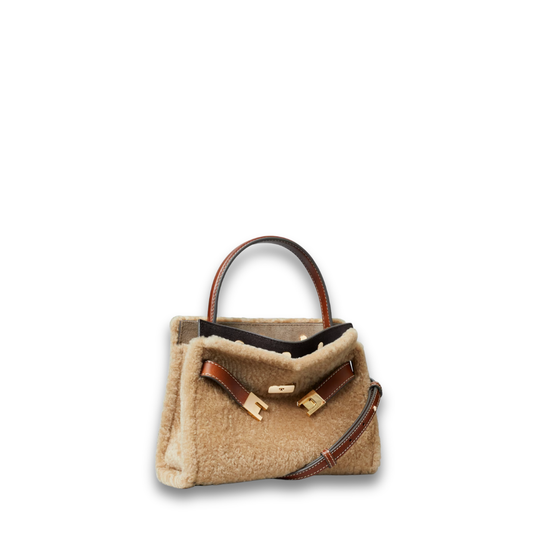 Tory Burch Lee Radziwill Shearling Petite Double Bag