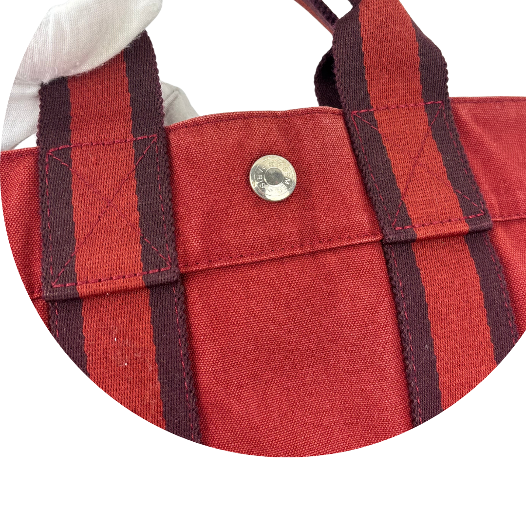 Hermès Red Canvas Fourre Tout PM