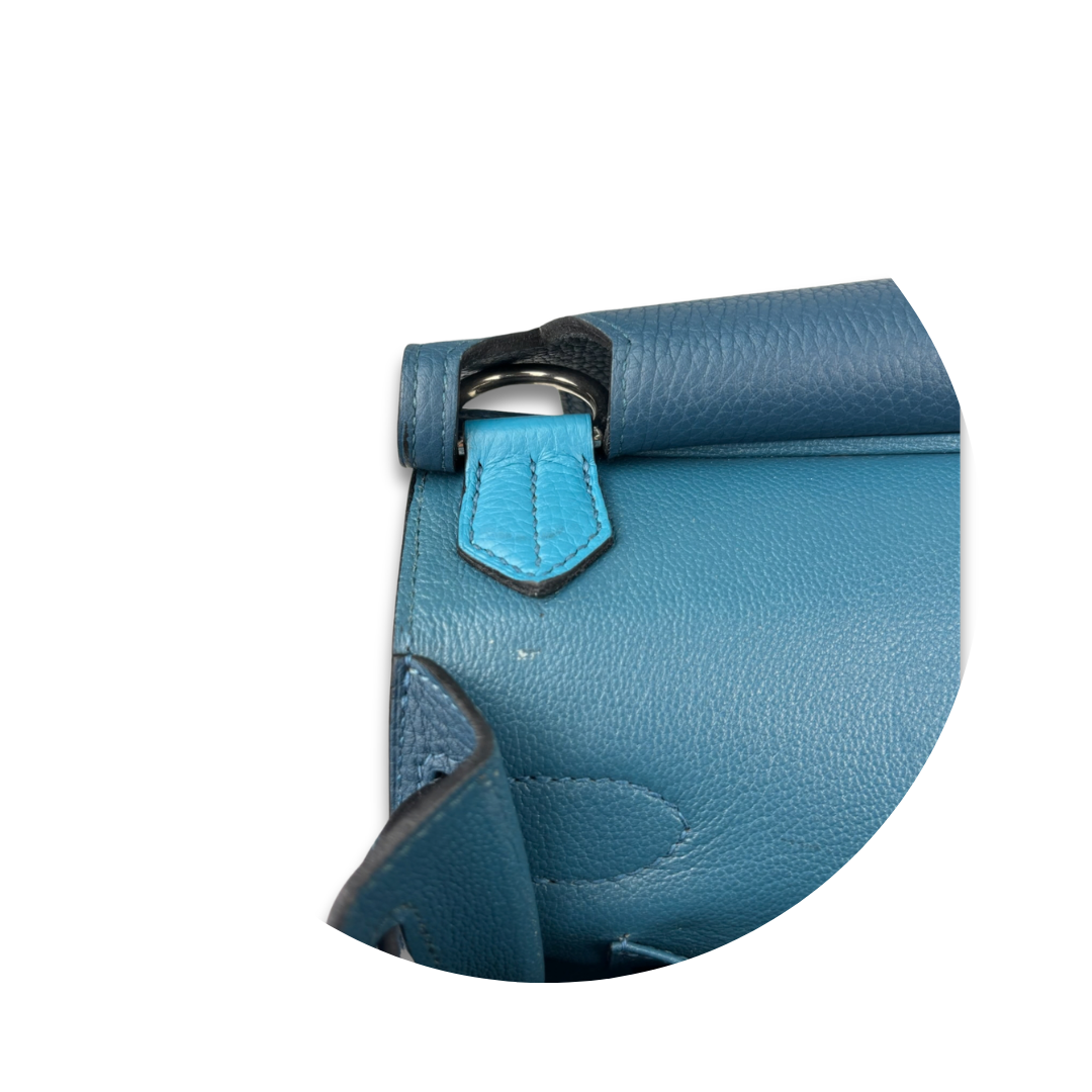 Hermès Clemence Colvert & Turquoise Bicolor Jypsière 34