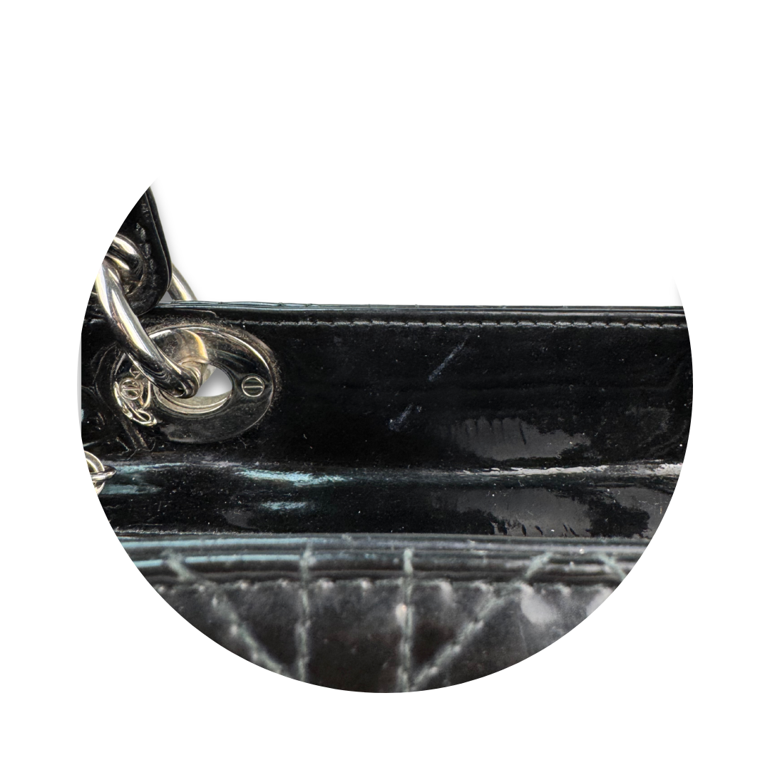 Dior Black Patent Medium Lady Dior