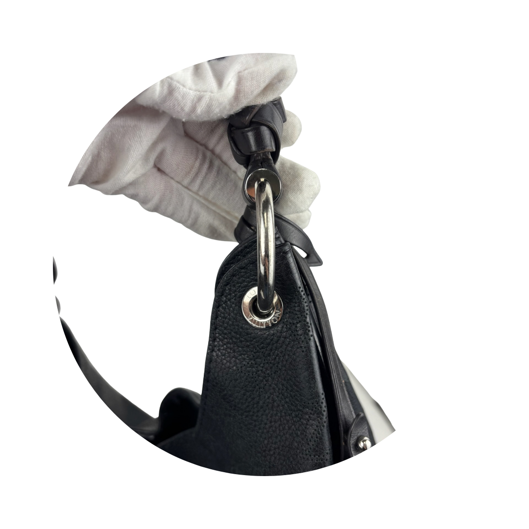 Louis Vuitton Black Mahina Carmel Hobo