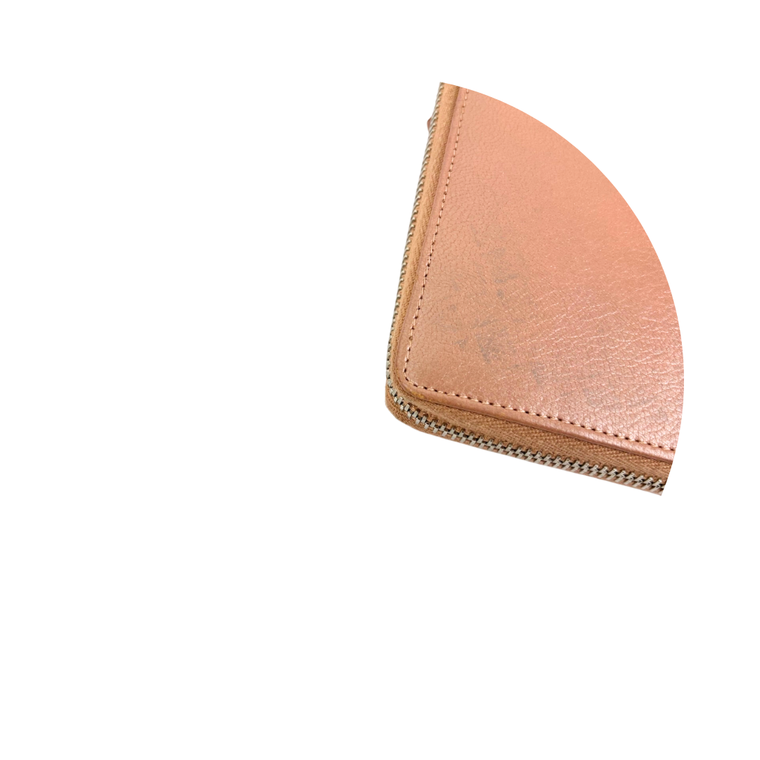 Balenciaga Rose Gold City Zip Wallet