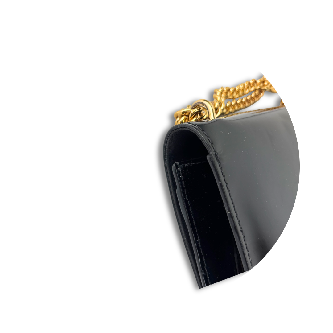 Louis Vuitton Black Patent Chain Louise MM
