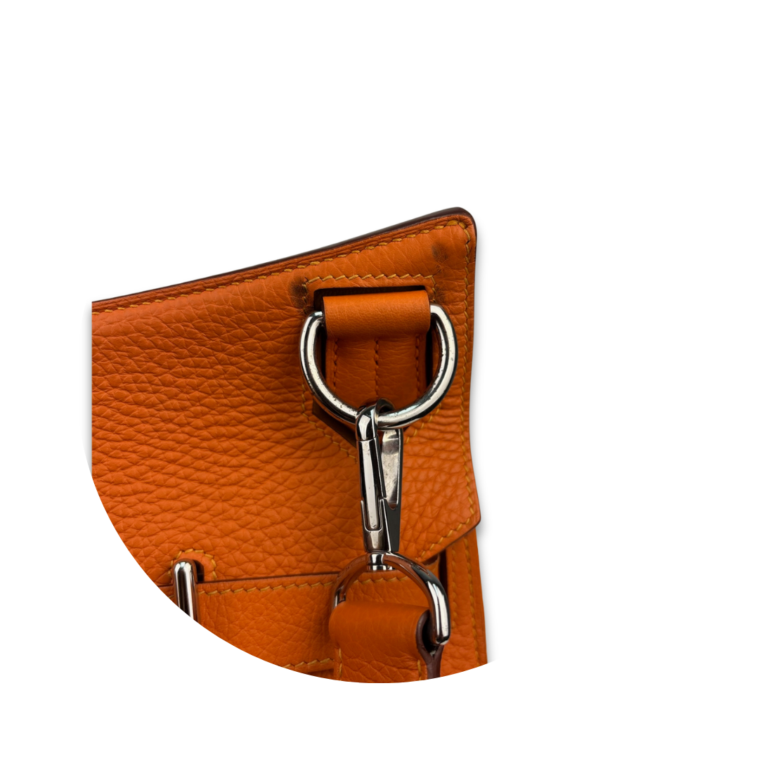 Hermès Clemence Jypsière 34 Orange Verso