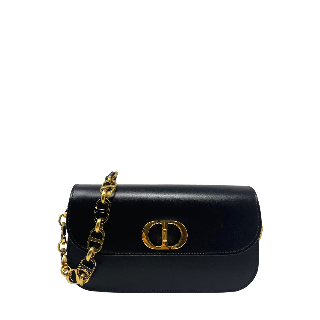 Christian Dior Black Calfskin 30 Montaigne Bag Gold Hardware, 2022 (Very Good)
