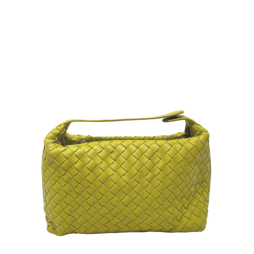 Bottega Veneta Mini Jodie Leather Hobo Bag in Yellow