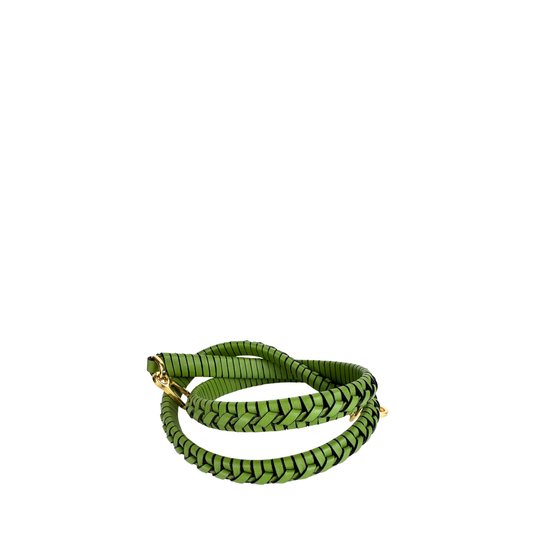 Loewe Green Leather Woven Spiral Strap
