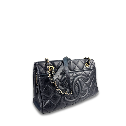 Chanel Black Caviar Small Soft Shopping Tote