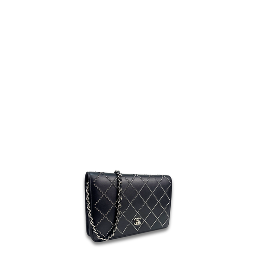 Chanel Crystal Embellished Black Wallet on Chain