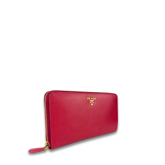 Prada Hot Pink Saffiano Organizer Wallet
