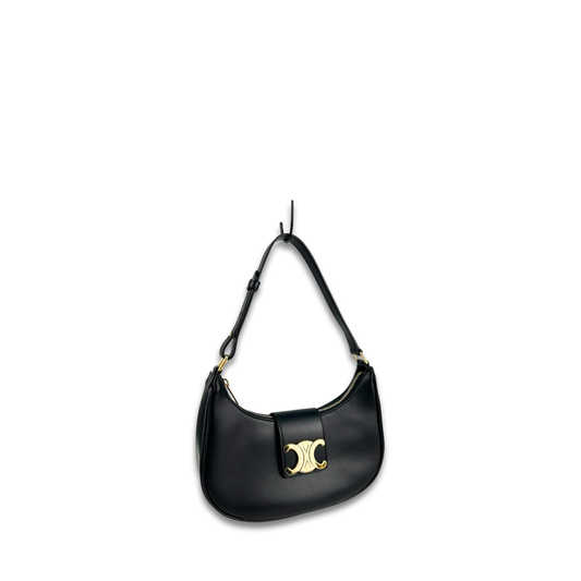 Celine Medium Black Ava Triomphe Shoulder Bag