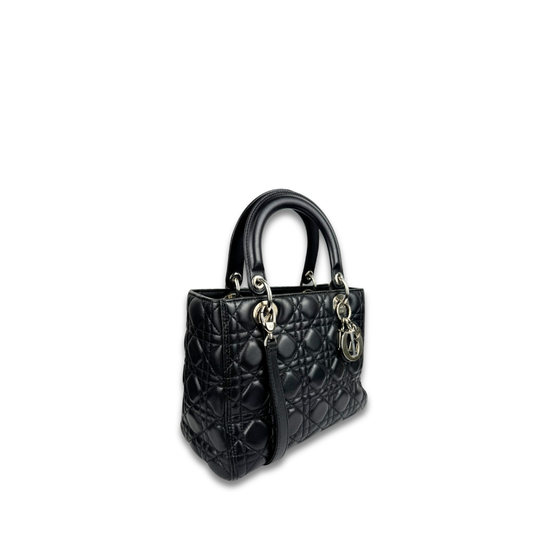 Dior Black Lambskin Medium Lady Dior
