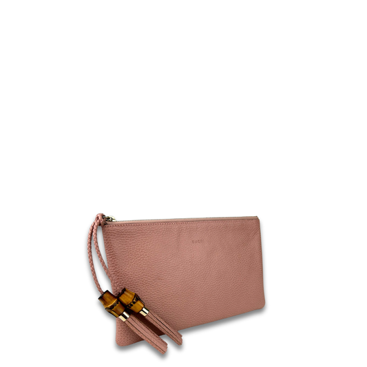 Gucci Pink Calfskin Zipper Pouch