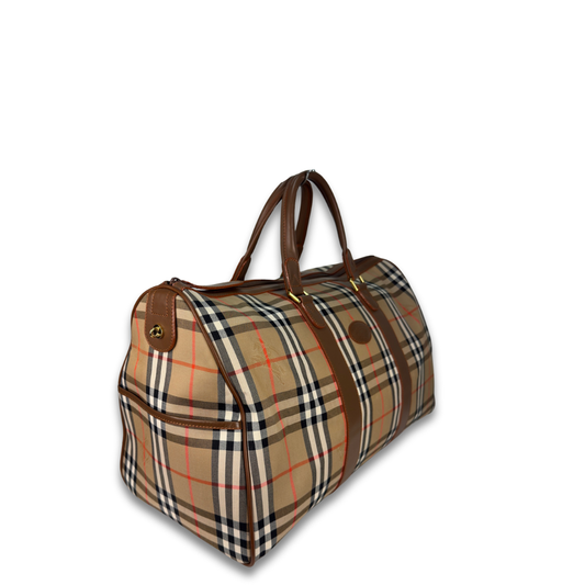 Burberry Check Travel Boston Bag