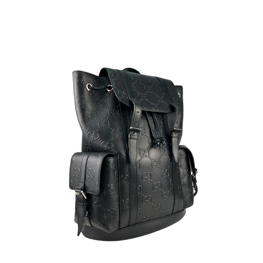 Gucci Black GG Embossed Backpack