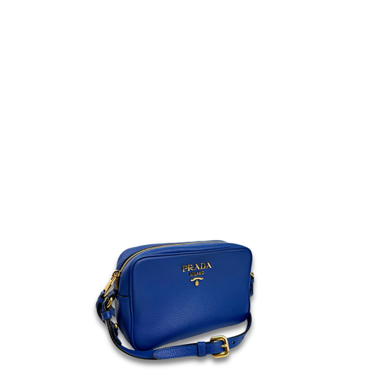 Prada Blue Vitello Camera Bag