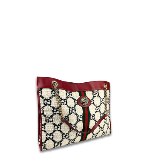Gucci Bouclé Tweed Rajah Chain Tote