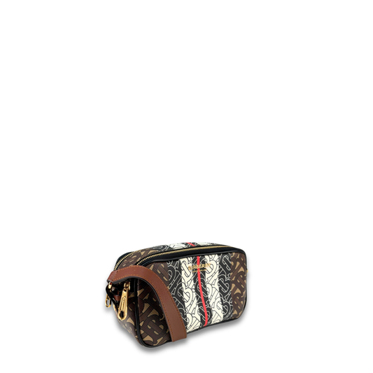 Burberry E-Canvas Monogram Stripe Camera Bag