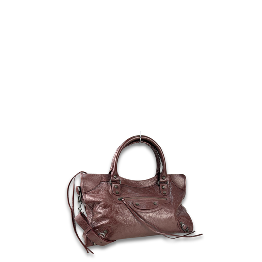 Balenciaga Maroon Medium City Bag