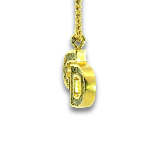 Dior Gold Crystal CD Necklace