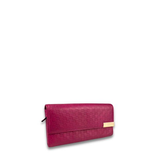 Gucci Hot Pink Microguccissima Flap Wallet