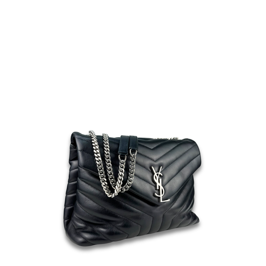YSL Black Medium Loulou Shoulder Bag