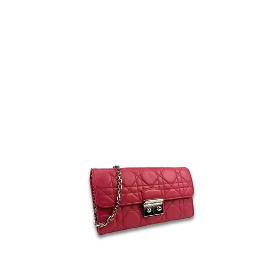 Dior Hot Pink Miss Dior Chain Wallet