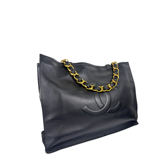 Chanel Black Timeless Jumbo Chain Tote