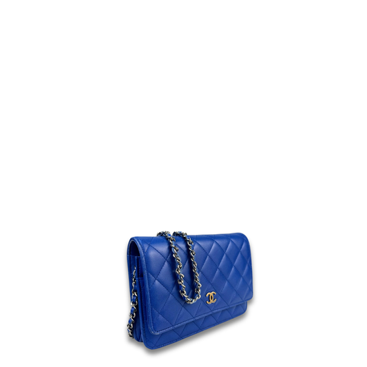 Chanel Blue Lambskin Wallet on Chain