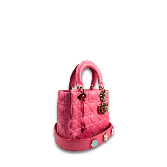 Dior Pink Star Strap Small Lady Dior