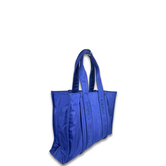 Chloe Blue Nylon Woody Tote