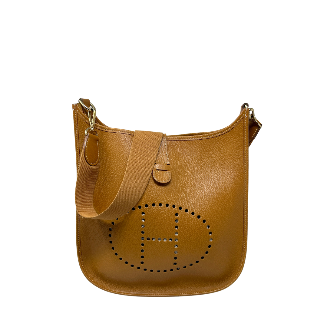 HERMES 'Evelyne' Mini Bag in Brown Suede