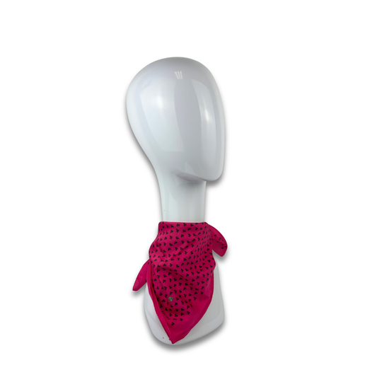 Celine Pink Four Leaf Clover Cotton Handkerchief