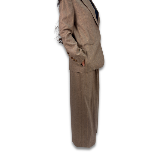TWP Brown Striped Suit - Size XXS