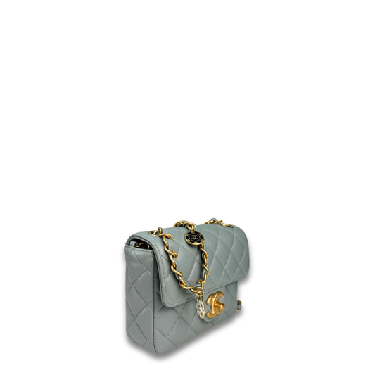 Chanel Blue Mini Casino Royale Charms Bag