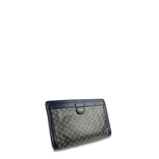 Celine Vintage Blue Macadam Pouch