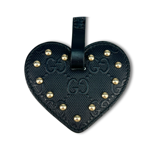 Gucci Embossed Leather Heart Charm