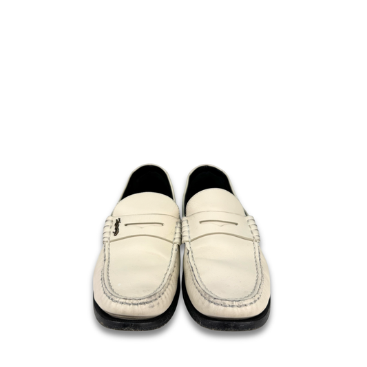 YSL Cream Leather Loafers - Size 38
