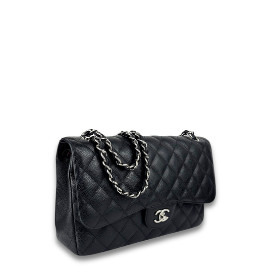 Chanel Black Caviar Classic Jumbo Double Flap