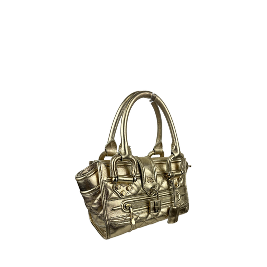 Burberry Gold Metallic Mini Manor Bag