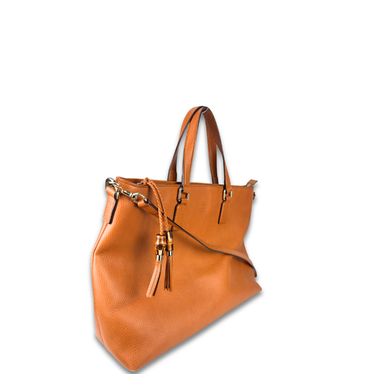 Gucci Brown Bamboo Leather Tote