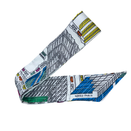 Hermès 'Pantin City' Silk Twilly