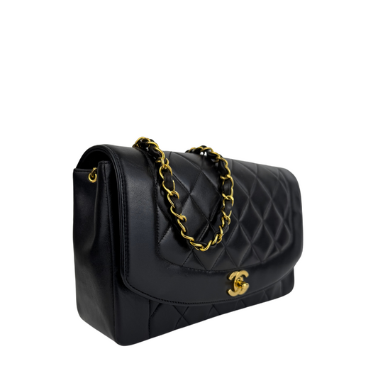 Chanel Medium Black Lambskin Diana