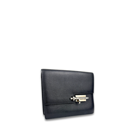 Hermès Chevre Mysore Verrou Clutch Black